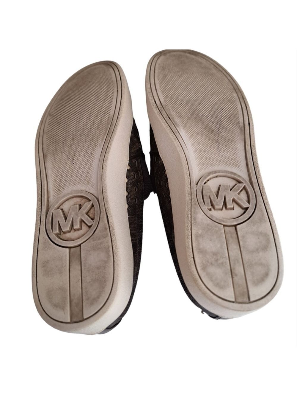 MK Michael KORS Keaton loafer shoes flats slip on laser cut out brown gold 6.5 - Picture 5 of 10